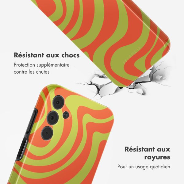 Selencia Coque arrière Vivid Tough Samsung Galaxy A15 (5G/4G) - Wavy Swirl Orange Fern