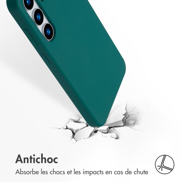 Accezz Coque Liquid Silicone avec MagSafe Samsung Galaxy S25 Plus - Forest Green