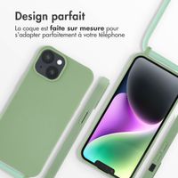 imoshion Coque en silicone avec cordon Apple iPhone 14 - Vert