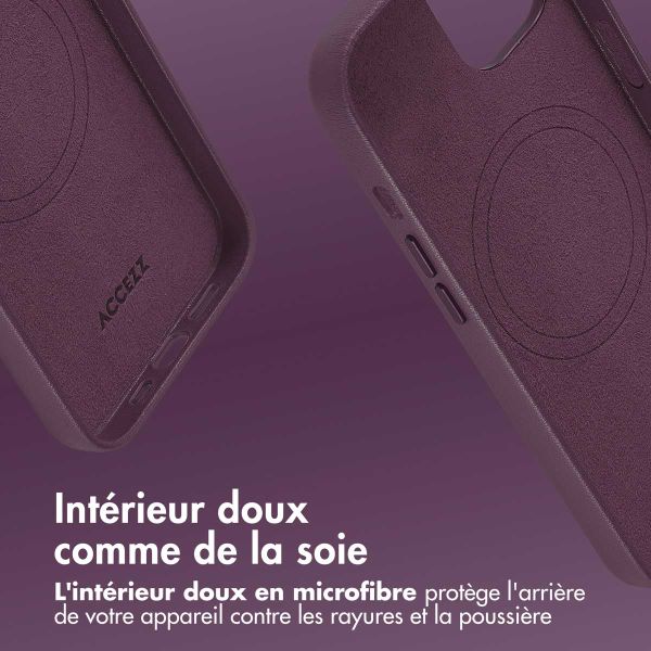 Accezz Coque arrière en cuir avec MagSafe iPhone 13 - Heath Purple