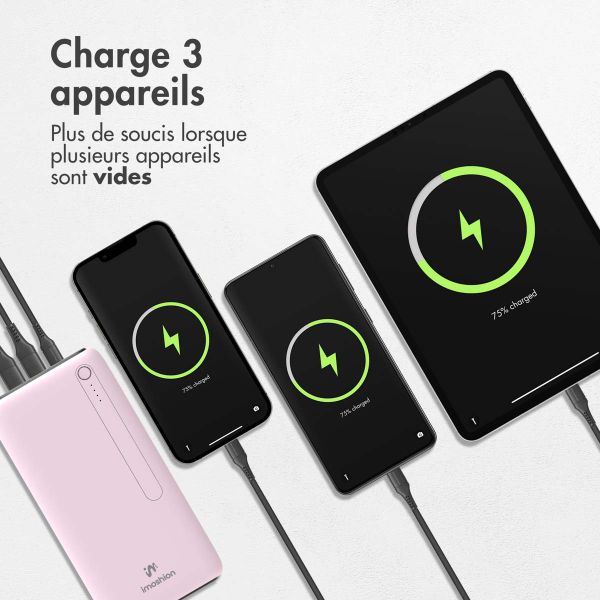 imoshion Batterie externe - 27.000 mAh - Quick Charge et Power Delivery - Rose