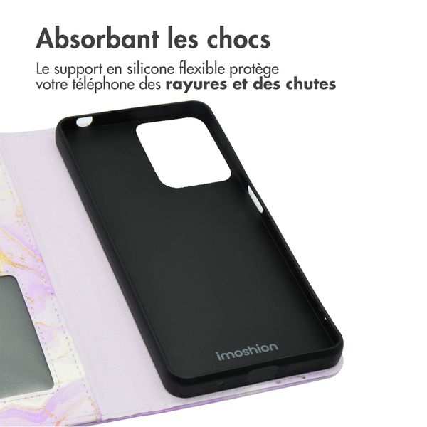 imoshion Étui de télephone portefeuille Design Motorola Moto G04 / G24 - Purple Marble