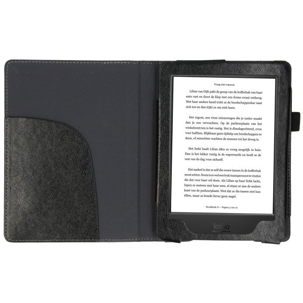 imoshion Etui portefeuille Luxe unie pour liseuse Kobo Aura H2O - Noir