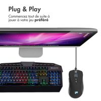 imoshion Souris de jeu avec lumières RGB - Souris de jeu filaire avec connexion USB-A - Noir