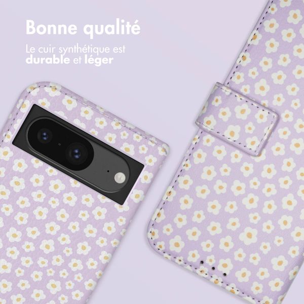 imoshion Étui de téléphone portefeuille Design Google Pixel 8a - White Daisy