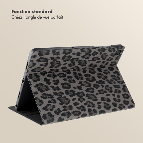 Selencia Coque tablette Sabi avec imprimé léopard Samsung Galaxy Tab A11 Plus - Midnight Black
