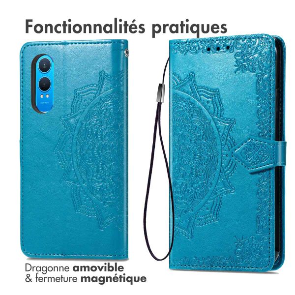 imoshion Etui de téléphone portefeuille Mandala OnePlus Nord CE 4 Lite 5G - Turquoise