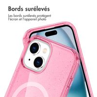 imoshion Coque Pailletée avec MagSafe Apple iPhone 15 - Paillettes Rose