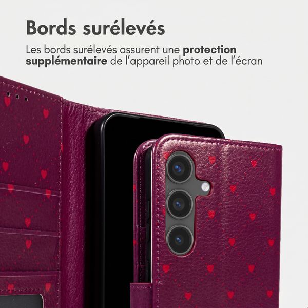imoshion Étui de télephone portefeuille Design Samsung Galaxy S25 - Crush Check Coral Dust