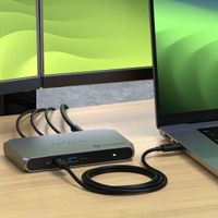 Satechi Thunderbolt 4 Slim Hub Pro - Hub de bureau Mac, iPhone, iPad et Windows - Space Grey