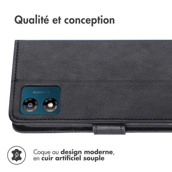 imoshion Étui de téléphone portefeuille Luxe Motorola Moto E13 - Noir