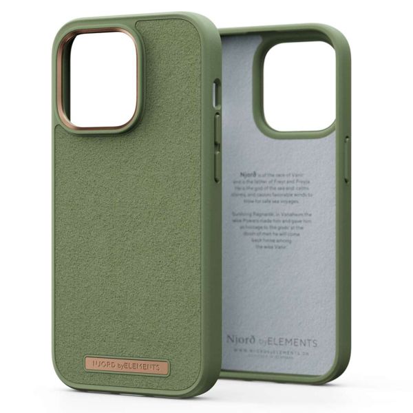 Njorð Collections Coque daim Comfort+ iPhone 14 Pro - Olive