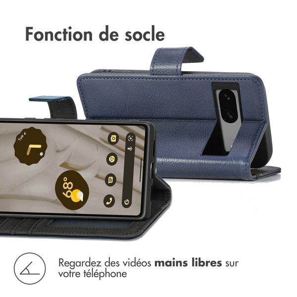 imoshion Étui de téléphone portefeuille Luxe Google Pixel 7a - Bleu foncé