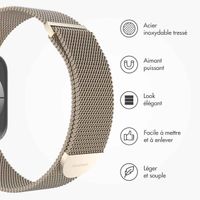 imoshion Bracelet magnétique milanais Apple Watch Series 1 - 11 / SE / Ultra (44/45/46/49 mm) - Taille M - Champagne Gold