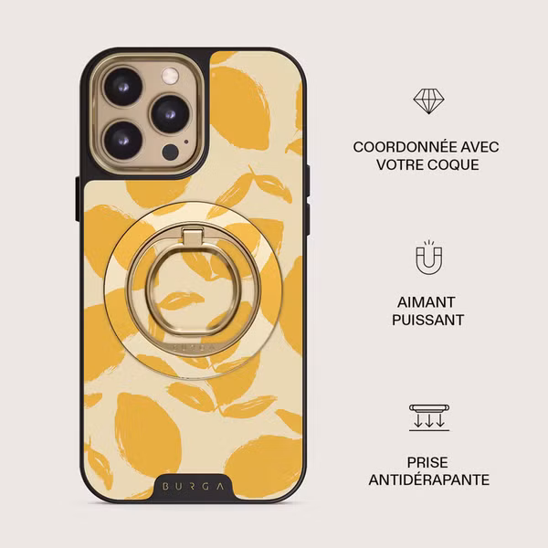 Burga Ringholder MagSafe Gold - Bague téléphone - Lemon Tart