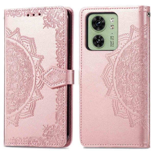 imoshion Etui de téléphone portefeuille Mandala Motorolo Edge 40 - Rose Dorée