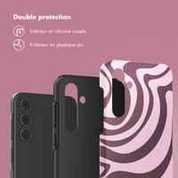 Selencia Coque arrière Vivid Samsung Galaxy A55 - Wavy Swirl Pink Plum