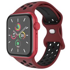 imoshion Bracelet sport⁺ Apple Watch Series 1 á 9 / SE (38/40/41 mm) | Series 10 (42 mm) - Taille S/M - Wine Red & Black