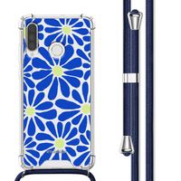 imoshion Coque Design avec cordon Huawei P30 Lite - Cobalt Blue Flowers Connect