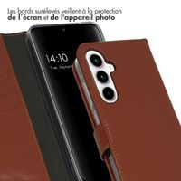 Selencia Étui de téléphone portefeuille en cuir véritable Samsung Galaxy A35 - Brun clair