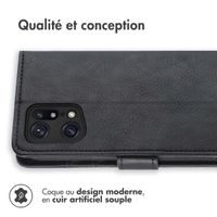 imoshion Étui de téléphone portefeuille Luxe Oppo Find X5 Pro 5G - Noir