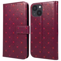 imoshion Étui de télephone portefeuille Design Apple iPhone 15 - Crush Check Coral Dust