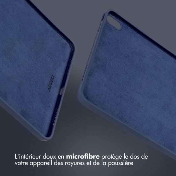 Accezz Coque Liquid Silicone avec porte-stylet iPad Air 11 pouces (2025) M3 / (2024) M2 / Air 5 (2022) / Air 4 (2020) - Bleu foncé