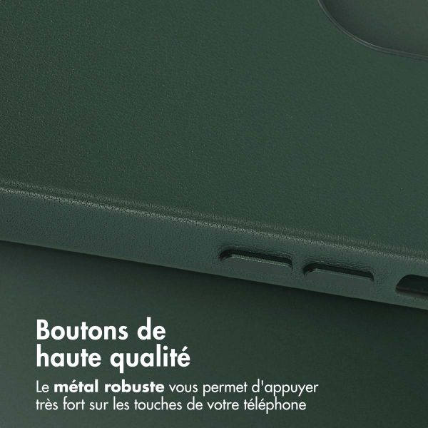 Accezz Coque arrière en cuir avec MagSafe Apple iPhone 12 (Pro) - Cedar Green