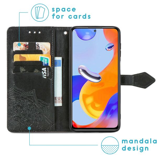 imoshion Etui de téléphone portefeuille Mandala Xiaomi Redmi Note 11 Pro - Noir