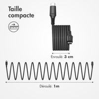 imoshion Câble tressé magnétique - USB-C vers USB-C - 1 mètre - Noir