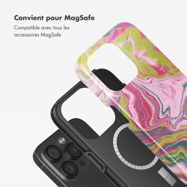 Selencia Coque arrière Vivid Tough avec MagSafe iPhone 15 Pro - Marble Pink