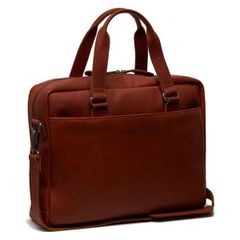 The Chesterfield Brand Sac ordinateur 15-15.6 pouces Manhattan - Cuir véritable - Cognac