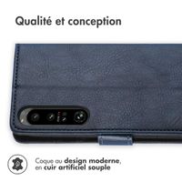 imoshion Étui de téléphone portefeuille Luxe Sony Xperia 1 IV - Bleu foncé