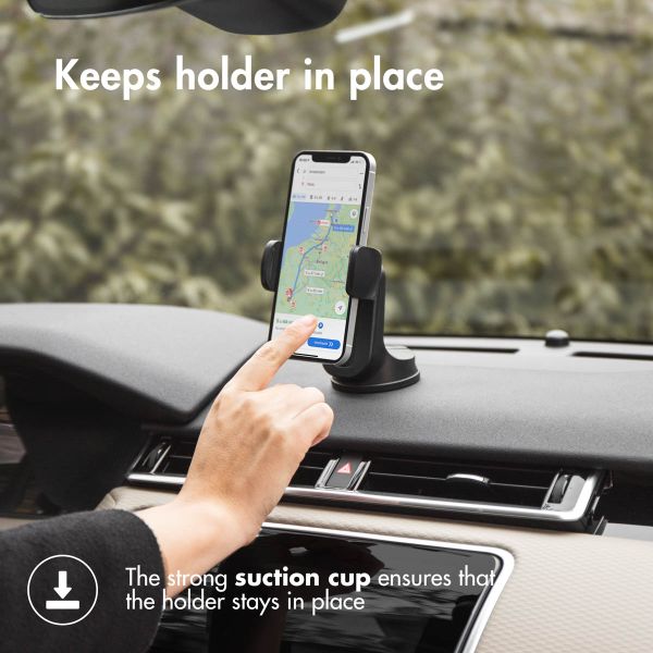 Accezz Support de téléphone pour voiture - Réglable - Universel - Tableau de bord et pare-brise - Noir