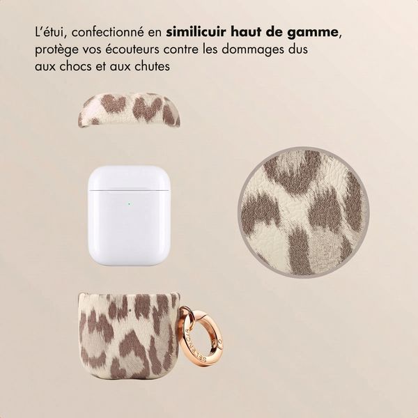 Selencia Coque Sabi motif panthère  Apple Airpods 1 / 2 - Soft Ivory