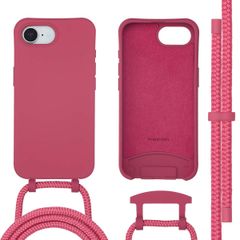 imoshion Coque arrière Color avec cordon amovible et MagSafe Apple iPhone 16e - Red Raspberry