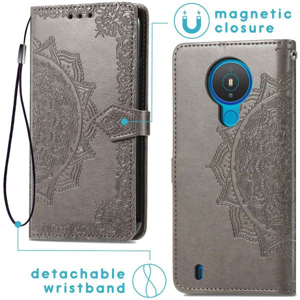 imoshion Etui de téléphone Mandala Nokia 1.4 - Gris