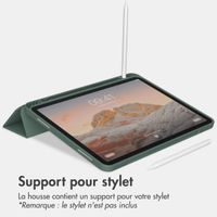 Accezz Coque tablette portefeuille Smart Silicone Apple iPad Air 11 pouces (2025) M3 / (2024) M2 / Air 5 (2022) / Air 4 (2020) - Vert foncé