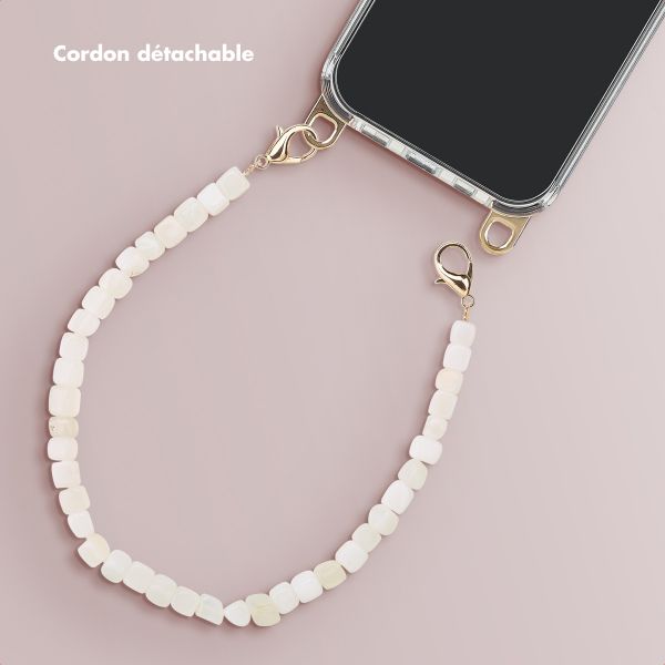 Selencia Cordon de poignet avec pierres naturelles - Pearl White