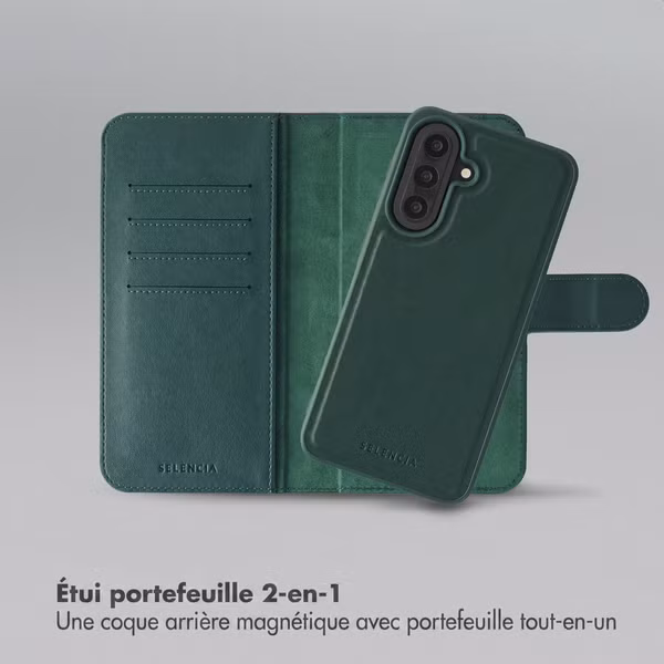 Selencia Étui portefeuille amovible Olyn avec MagSafe Samsung Galaxy A57 (5G) - Vert