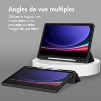 Accezz Coque tablette portefeuille Smart Silicone Samsung Galaxy Tab A9 Plus - Noir
