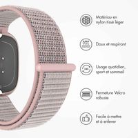 imoshion Bracelet en nylon Fitbit Versa 4/ 3 / Sense (2) - Rose