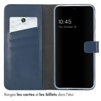 Selencia Étui portefeuille en cuir véritable Samsung Galaxy A16 - Bleu