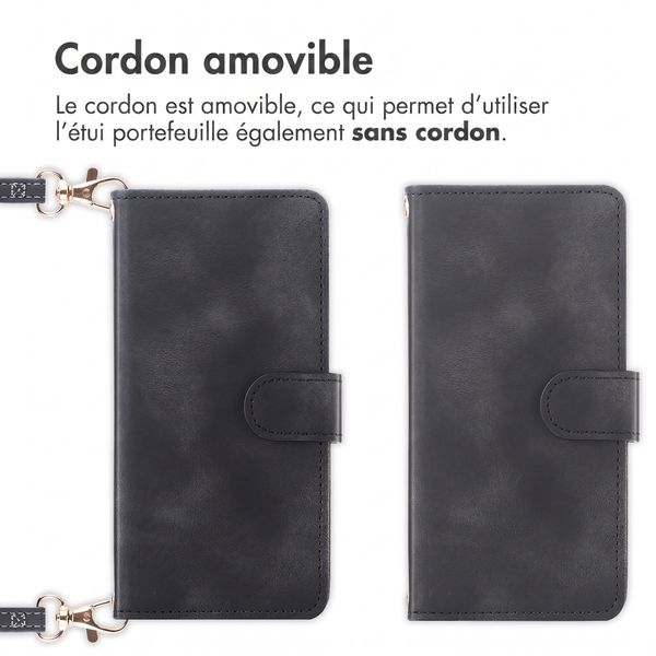 imoshion Etui de télephone portefeuille avec cordon Motorola Edge 70 Fusion - Noir