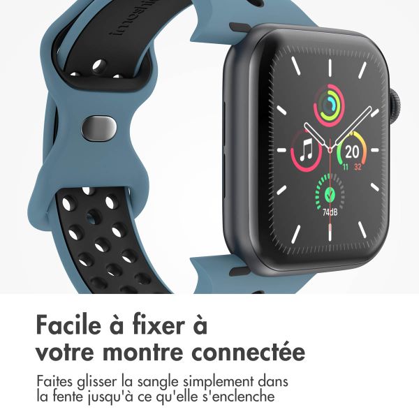 imoshion Bracelet sport⁺ Apple Watch Series 1 á 9 / SE (38/40/41 mm) | Series 10 / 11 (42 mm) - Taille S/M - Celestial Teal & Black