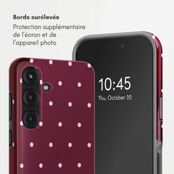 Selencia Coque arrière Vivid Samsung Galaxy S25 - Happy Dots Burgundy