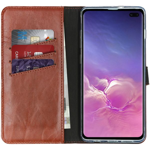 Selencia Étui de téléphone portefeuille en cuir véritable Samsung Galaxy S10 Plus