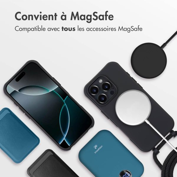 imoshion Coque arrière Color avec cordon amovible et MagSafe Apple iPhone 16 Pro Max - Noir