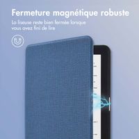 imoshion Étui de liseuse portefeuille Canvas Sleepcover Kobo Clara HD - Bleu foncé