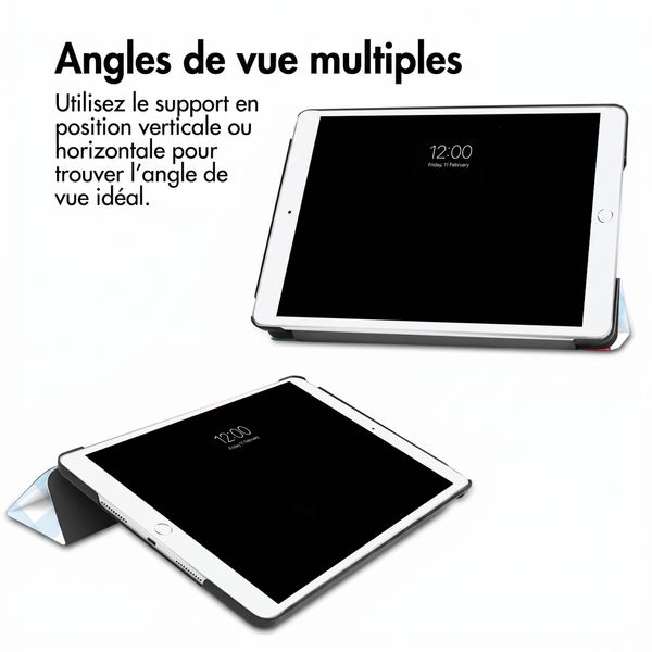 imoshion Coque tablette Design Trifold Apple iPad 9 (2021) 10.2 pouces / iPad 8 (2020) 10.2 pouces / iPad 7 (2019) 10.2 pouces - Cherry Check